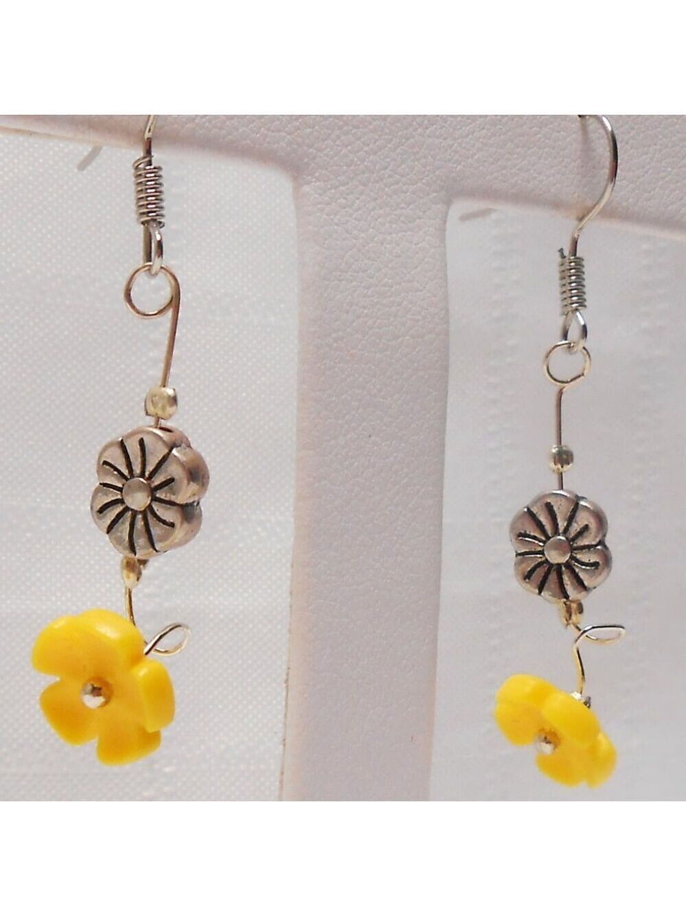 No 244 Handmade earrings with Playmobil flowers